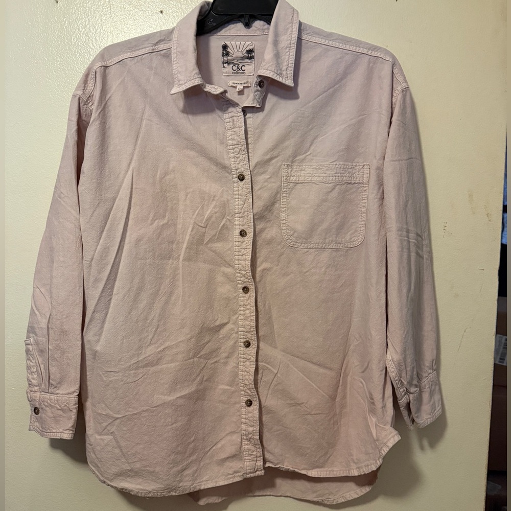 Men's cream/tan  Button-Up Shirt Size XL